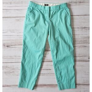 J Crew Mercantile Stretch Pastel Teal City Fit Cropped Pants sz 4